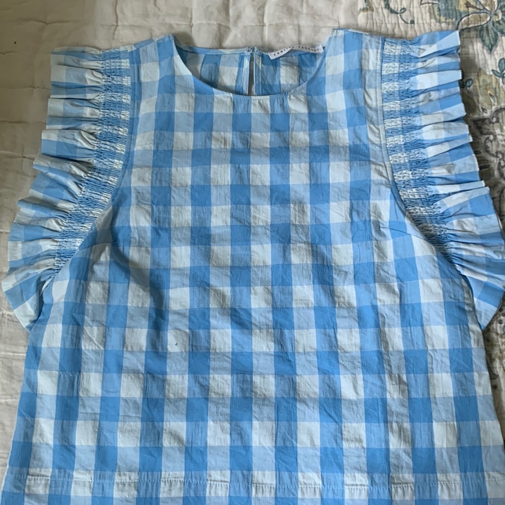 English Factory ruffle shoulder sleeveless blouse